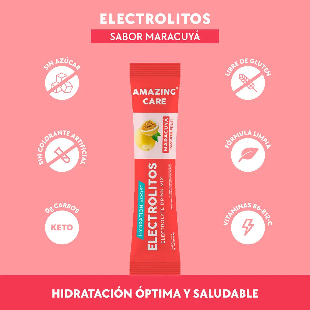 6 Cajas Electrolitos 12 Sticks Maracuyá (72 sticks)