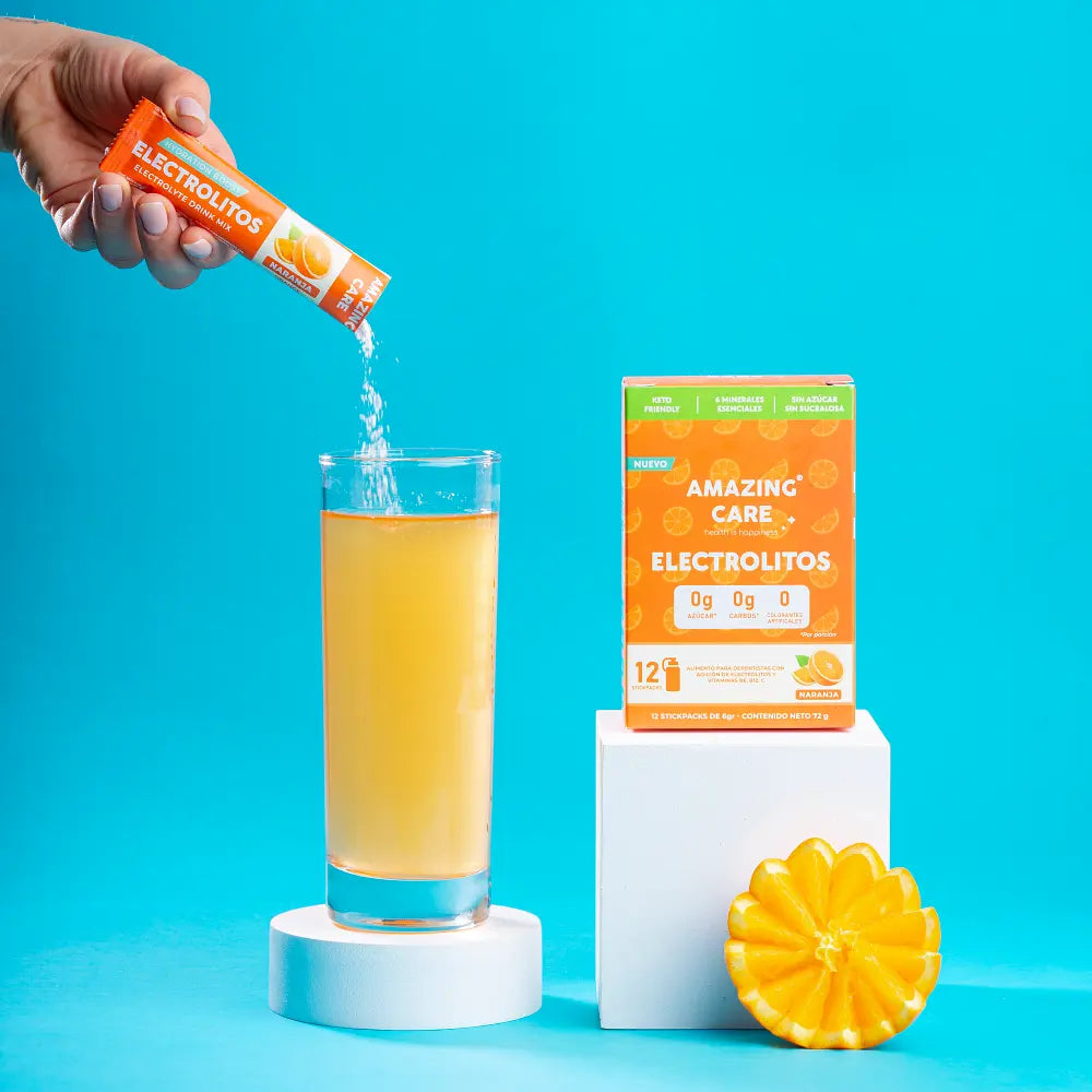 6 Cajas Electrolitos 12 Sticks Naranja (72 sticks)