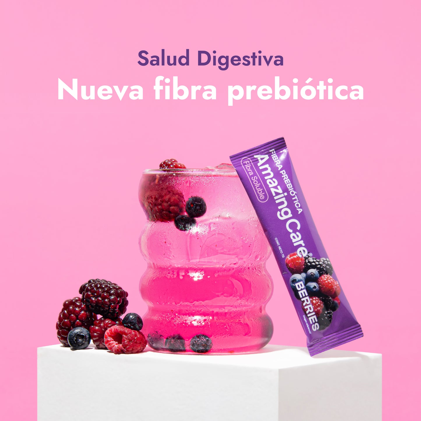 5 Cajas Fibra Prebiótica 20 Sticks Berries (100 sticks)