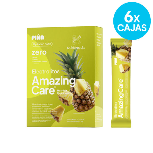 6 Cajas Electrolitos 12 Sticks Piña (72 sticks)